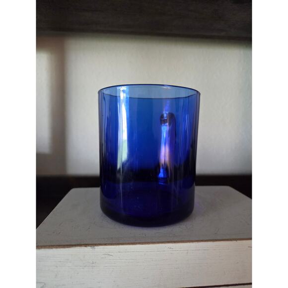 Arcoroc France Cobalt Blue Glass Mugs – Pair of 2 Vintage Retro Coffee Cups - Picture 4 of 7